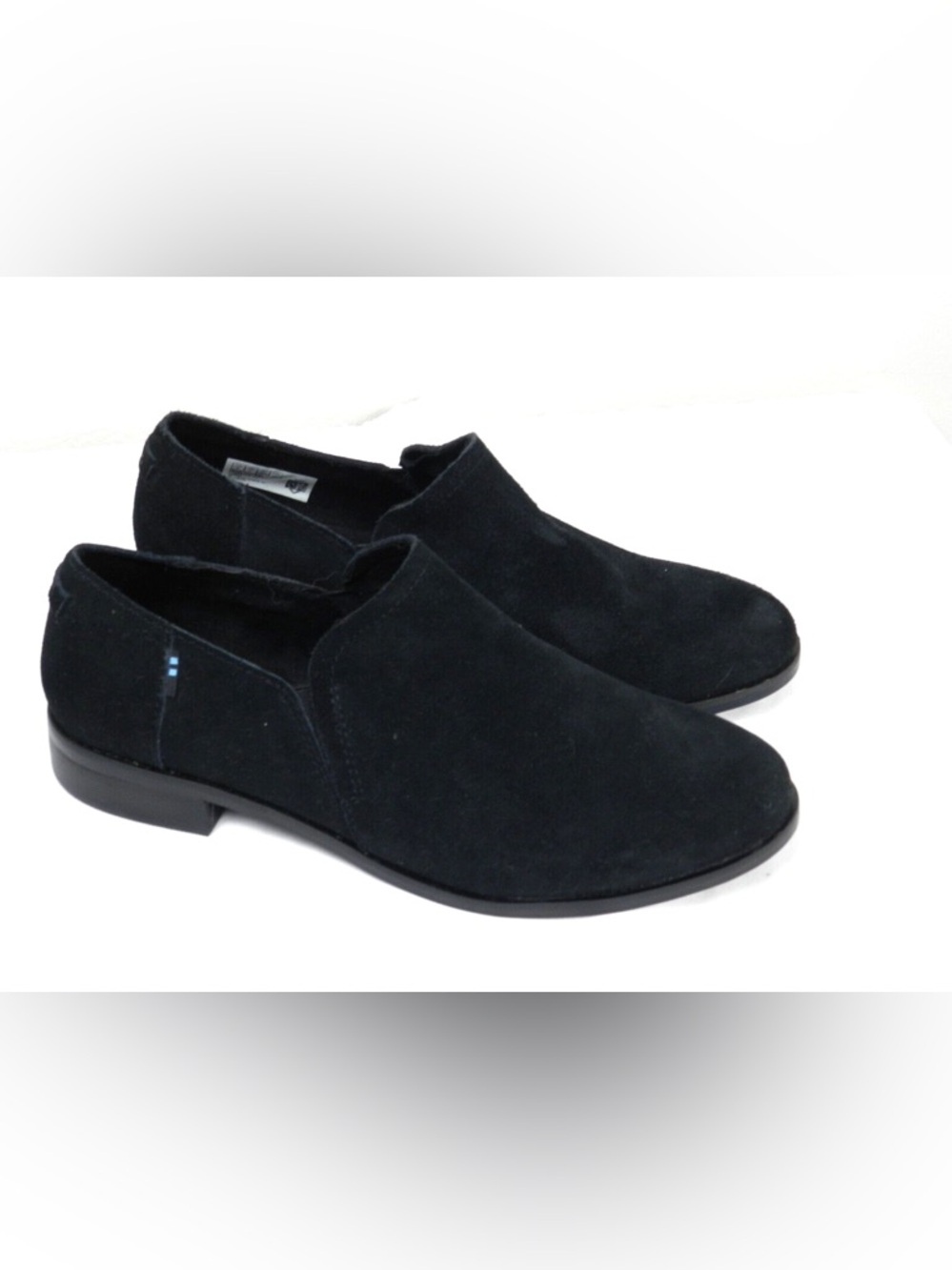 Toms Shoes Womens Flats Slip On Loafers Black Round Toe Comfort Suede Size 11